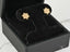 Gold CZ flower-shaped stud earrings from the Celestial Bloom collection in solid 18K gold
