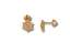 Gold snowflake stud earrings from Celestial Bloom in solid 18K gold with CZ flower detail
