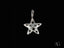 Silver star-shaped pendant in 18k white gold with cut-out star designs