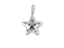 Silver star-shaped pendant in 18k white gold with cut-out star designs