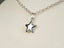 Silver star pendant on an 18k white gold chain necklace, Celestial Star design
