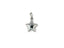 Silver star-shaped pendant charm in 18k white gold with polished metallic finish