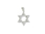 Elegant Silver Star of David pendant in 18k White Gold adorned with sparkling diamonds