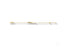 Thin gold-colored pin with decorative heart motif on a personalized ID bracelet with lobster lock