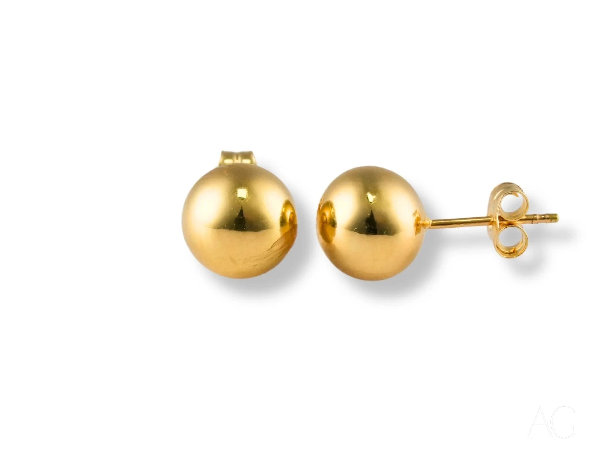 Classic Elegance - 18K Gold Ball Stud Earrings - Art Gold