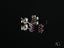 Crimson Radiance 18k Solid White Gold CZ Stud Earrings with Ruby gemstones in art gold jewelry
