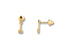 Gold arrow stud earrings with push-back clasp from Cupid’s Arrow collection in art gold jewelry