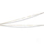 Two delicate 14k gold slim needles showcased with a 14k gold box chain
