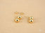 Gold double ball earrings in certified 18k solid gold, modern and elegant art gold jewelry