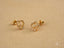 Gold CZ heart earrings with crystals in Double Love art gold jewelry design