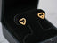 Gold CZ heart stud earrings from Double Love, a stunning art gold jewelry piece