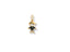 Gold and black charm pendant shaped like a boy in the Dual Elegance Pendant design