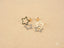 Star-shaped stud earrings from Dual Star Earrings, crafted in certified 18k solid art gold