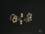 Gold star-shaped Dual Star Earrings with screw backs in certified 18k solid art gold jewelry