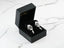 Sparkling 18K solid gold diamond earrings in black jewelry box, Elegant Floral Design