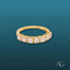 Elegant 18k Gold CZ Half-Band Ring with round diamonds set across the top