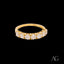 Elegant 18k Gold CZ Half-Band Ring with seven round diamonds set in a row