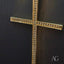 Elegant 18k Gold Cross with CZ stones, showcases dazzling cubic zirconia on solid gold, perfect for faith and elegance.