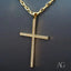 Elegant 18k Gold Cross Pendant with Dazzling Cubic Zirconia Stones, Art Gold Jewelry.