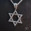 18k White Gold Star of David pendant with Cubic Zirconia.