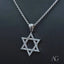 18k White Gold Star of David pendant with Cubic Zirconia.