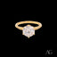 Elegant 18k cz gold ring with a round diamond solitaire centerpiece