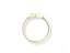Gold ring with bow design atop Elegant 18k Flower Diamond ring showcasing timeless grace