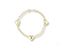 Elegant 18k gold bracelet with heart motifs and pearl-like beads