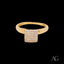 Elegant 18k gold ring with cubic zirconia square-shaped diamond cluster on top