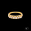 Elegant 18k gold ring adorned with six white cubic zirconias and five round diamonds