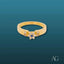Elegant 18k gold ring with flower-shaped cluster of cubic zirconias gemstones