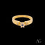 Elegant 18k gold ring with floral design and sparkling cubic zirconias
