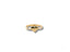 Elegant 18k yellow gold heart ring with gemstones, perfect for celebrating love