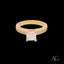 Gold Engagement Ring with Princess-Cut Diamond, an Elegant 18k CZ Solitaire Adorned Ring