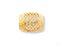 Elegant 18k yellow gold ring with diamond cluster in a rectangular setting