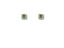 Square Emerald Stud Earrings in Emerald Radiance 18k Gold Halo with Green Cubic Zirconia