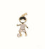 18k Gold Pendant Doll adorned with Cubic Zirconia, playful and elegant design.