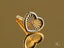 Heart-shaped gold earring with silver trim from Eternal Heart Stud, crafted in solid 18k gold