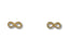 Gold Infinity Symbol Earrings with Rhinestones from Eternal Spark 18K Gold Collection