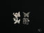 Silver Butterfly Stud Earrings from FlutterGleam in 18K White Gold Jewelry