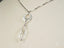 Frost Glow Crystal Pendant with silver connector on 18k white gold chain