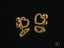 Pair of golden bead heart earrings in 18k gold, perfect for any occasion