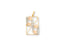 Gold-toned 18k gold rectangular pendant with musical notes and peach accents, Golden Bloom design