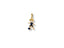 Gold and blue pendant charm in 18k yellow gold depicting a soccer player kicking a ball