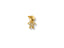 Gold-colored 18k gold charm doll pendant of a boy figure with diamond accents