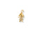 18k Gold Golden Charm Doll Pendant featuring a little girl figure with crystal accents