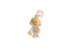Gold-colored 18k Gold Doll Pendant shaped like a charming little girl in a dress