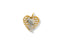 Gold heart-shaped pendant with silver doll charm in 18k Gold Golden Elegance design