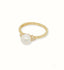 Golden Elegance 7mm Pearl Ring in 18k Art Gold, timeless luxury jewelry.