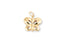 Gold butterfly charm with swirled wings for personal growth in 18k gold Golden Flutter pendant